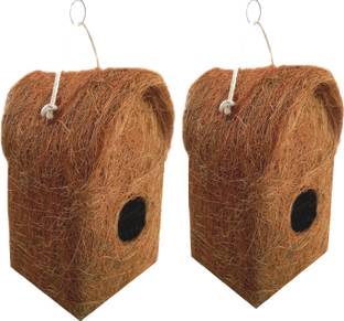Comfort Organic Coco COIR BIrd House Purely Hand made set of 2 Bird House