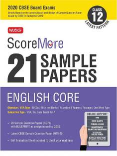Scoremore 21 Sample Papers Cbse Boards as Per Revised Pattern for 2020 ? Class 12 English Core