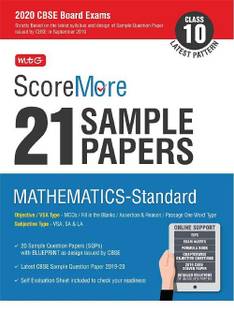 Scoremore 21 Sample Papers Cbse Boards as Per Revised Pattern for 2020 Class 10 Mathematics Standard