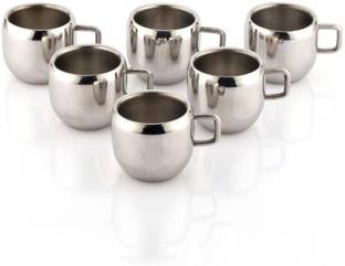 AKG Pack of 6 Stainless Steel Apple Tea & Coffee Cup