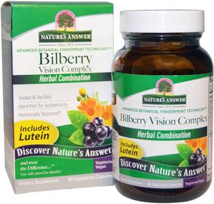 Nature's Answer Bilberry Vision Complex, 60 Vegetarian Capsules