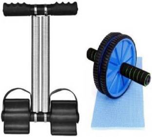 zoyka Double Spring Tummy Trimmer with AB Wheel Exerciser Gym & Fitness Kit Ab Exerciser
