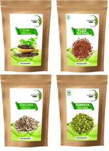 Naturewell Combo of Chia Seed/Pumpkin Seed/Sunflower Seed/Flax Seed-100g Each Seed