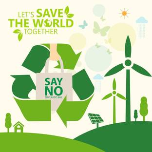 lets save the world |save environment|NO plastic|save earth Paper Print