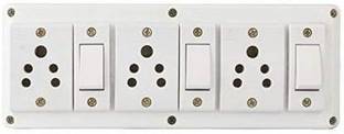 Buyistic 3 Switches, 3 Sockets & 3 Meter Wire 3  Socket Extension Boards