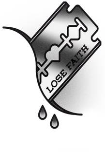 voorkoms Loose Faith Blade cut blood drop (Heart in Love) tattoo