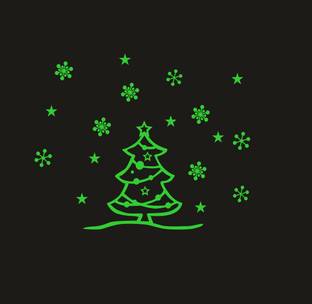 DreamKraft 20 cm Glow in Dark Christmas Tree Radium Sticker Glow in the Dark Sticker