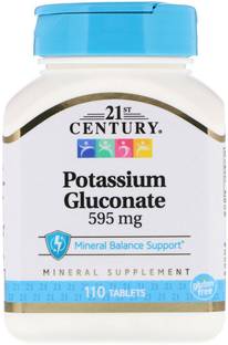 21st Century Potassium Gluconate, 595 mg, 110 Tablets