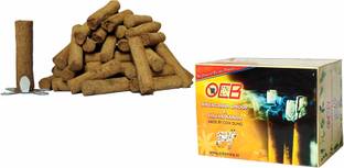 OCB Navagraha Dhoop & Havan Kanda MAID By Desi Cow Dung (Pack of 80) Tulsi Dhoop