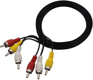 Tech-X RCA Audio Video Cable 1.5 m 3RCA Male to 3RCA Male Stereo Audio Video Cable Gold Plated 1.5m