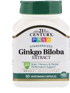 21st Century Ginkgo Biloba Extract, Standardized, 60 Vegetarian Capsules