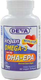 Deva Omega-3, DHA-EPA, 300 mg, 90 Vegan Softgels