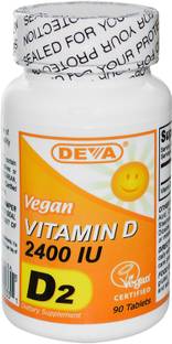 Deva Vitamin D, D2, 2400 IU, 90 Tablets