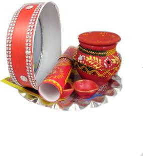 SUNINOW Karwachauth pooja thali set| karwachauth thali set | Krwa chauth thali Silver Plated