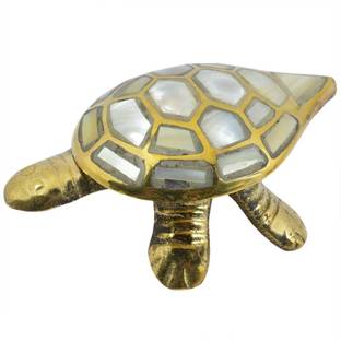 Bansiwal Vastu - Feng Shui Wish Fulfilling Brass Tortoise/Turtle Decorative Showpiece  -  3 cm