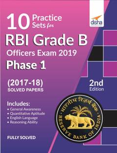 10 Practice Sets for Rbi Grade B Officers Exam 2019 Phase 1  - (2017-18) Solved Papers 2 Edition