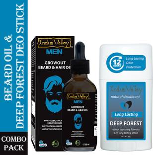 Indus Valley Beard Growth Oil and Paraben Free Deep Forest Roll-on Deodorant Stick