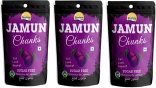 Kamdhenu Foods Dried Fruit Jamun Chunks Healthy Snacks, Sugar Free - Pack of 3, 100g Each Assorted Fruit