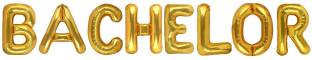 De-TechInn Solid (40.64 CM Size) Popular And Trending Names (Bachelor) Solid (Golden) Color 3D Foil Balloons For Kids Party Supplies, Birthday And Anniversary Parties Decoration And Celebration Balloon