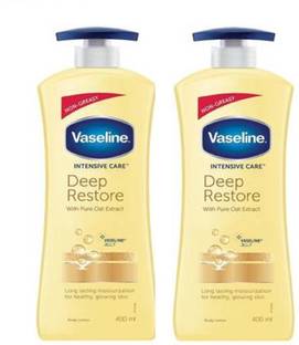 Vaseline New Intensive Care Deep Restore body Lotion 400ml pack of 2