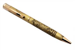 Ledos Legendary Lord Dancing Ganesh & OM Engraved Special Edition Crystal Head Antique Look. Ball Pen