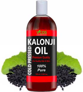 Vcos Cosmetics Cold Pressed Kalonji Oil - Virgin Grade - Black Seed Oil - Nigella Sativa Hair Oil