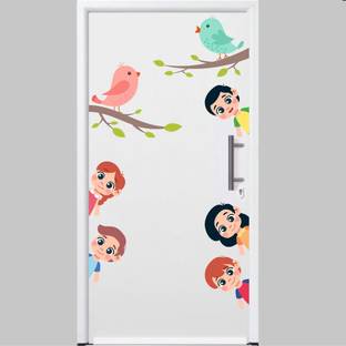 Decal O Decal 100 cm Kids with Birds Wall Stickers Self Adhesive Sticker