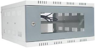 Crotomak 3U Rack - DVR/NVR/Server/Network Rack with 3 Power Socket Plug Surge Protector Metal Cabinet Box - Wall Mount Iron Wall Shelf