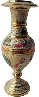 MOZO HUB Designer Flower Vase Brass Articles for Home Office Décor Brass Vase