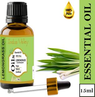 Indus Valley 100% Natural & Organic, Lemongrass Essential Oil & Dropper for Skin, Hair Care