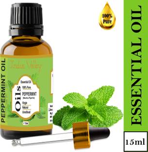 Indus Valley 100% Natural & Organic, Peppermint Essential Oil & Dropper for Skin, Hair Care