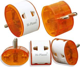 HI-PLASST (2pcs) 2 Pin Universal Multiplug Adapter For Diwali Lights , Festive 6 A Two Pin Socket