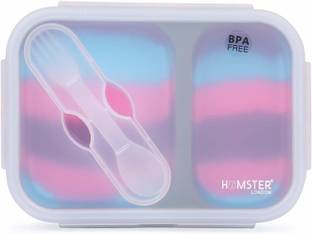 hamster london Expandable & Collapsible Bento Box Silicone 2 Containers Lunch Box