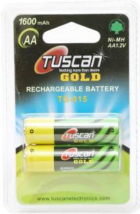 TUSCan GOLD 1 Pack (2Pcs) AA 1600mAh (Pencil Batteries) Rechargeable Ni-MH Battery