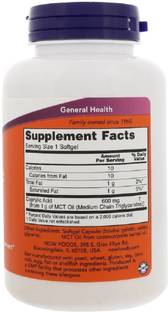 Now Foods Caprylic Acid, 600 mg, 100 Softgels