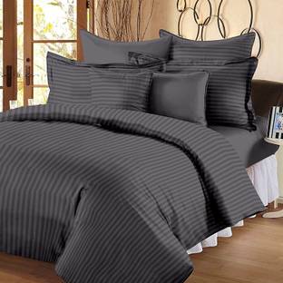 Jinaya's Cotton King Flat 302 TC Striped Bedsheet