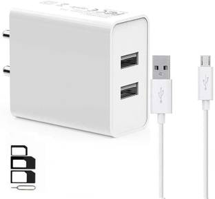 UrCart Wall Charger Accessory Combo for Panasonic P9, Panasonic Eluga I2 Activ, Panasonic Eluga A3 Pro, Panasonic Eluga A3, Panasonic P55 Max, Panasonic Eluga i3 Mega, Panasonic P85, Panasonic Eluga Ray, Panasonic Eluga Mark 2, Panasonic Eluga Ray X, Panasonic Toughbook FZ-T1 Dual Port Charger Original Adapter Like Wall Charger, Mobile Power Adapter, Fast Charger, Android Smartphone Charger, Battery Charger, High Speed Travel Charger With 1 Meter Micro USB Cable Charging Cable Data Cable