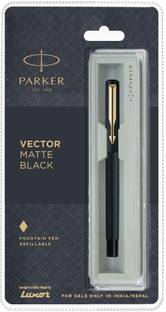 PARKER Vector Matte Black Fountain Pen Gold Trim Fountain Pen