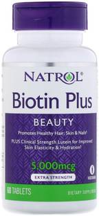 Natrol Biotin Plus, Extra Strength, 5,000 mcg, 60 Tablets
