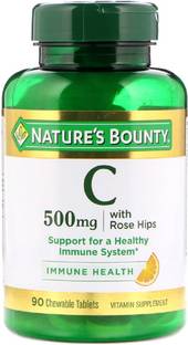 Nature's Bounty Vitamin C with Rose Hips, Natural Orange Flavor, 500 mg,