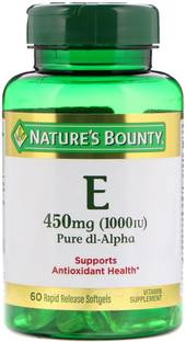 Nature's Bounty Vitamin E, Pure Dl-Alpha, 450 mg (1000 IU), 60 Rapid Release Softgels