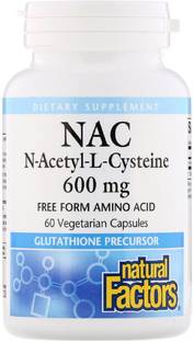 Natural Factors NAC, N-Acetyl-L-Cysteine, 600 mg, 60 Vegetarian Capsules