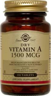 Solgar Dry Vitamin A, 1,500 mcg, 100 Tablets