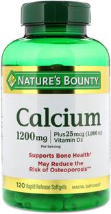 Nature's Bounty Calcium Plus Vitamin D3, 1200 mg, 120 Rapid Release Softgels