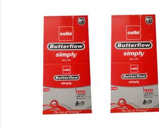 Cello butterflow Simply (40 pcs with 40 extra refill) Ball Pen