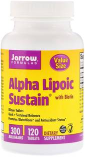 Jarrow Formulas Alpha Lipoic Sustain, with Biotin, 300 mg, 120 Tablets