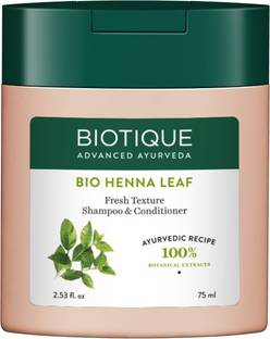 BIOTIQUE Bio Henna Leaf Fresh Texture Shampoo & Conditioner 75 ml