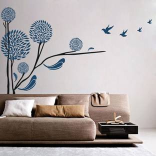Sticker Hub 91 cm Beautiful Blue Tree Wall Stickers 91Cm X 159Cm Self Adhesive Sticker