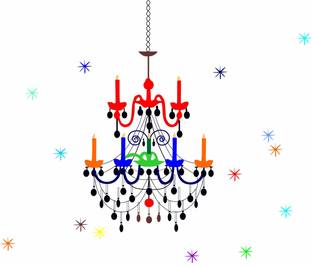 Decoration Designs 118 cm Beautiful Chandelier Lights Wall Sticker 118 cm X 140 cm Self Adhesive Sticker