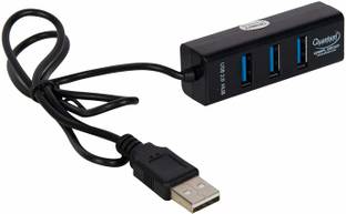 QHMPL Quantum QHMPL Slim USB 2.0 High Speed 4 Port Hub (Black/White) USB Adapter